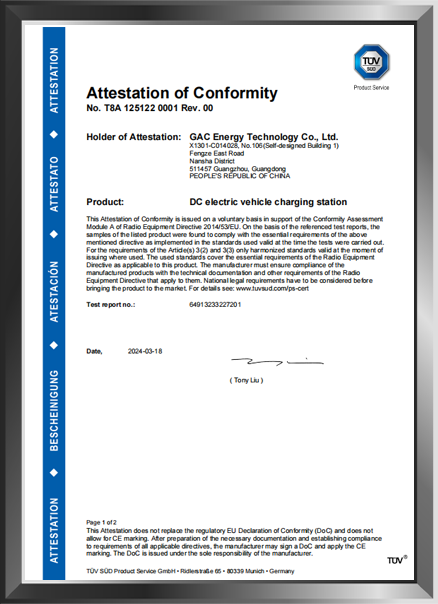 TUV Certificate