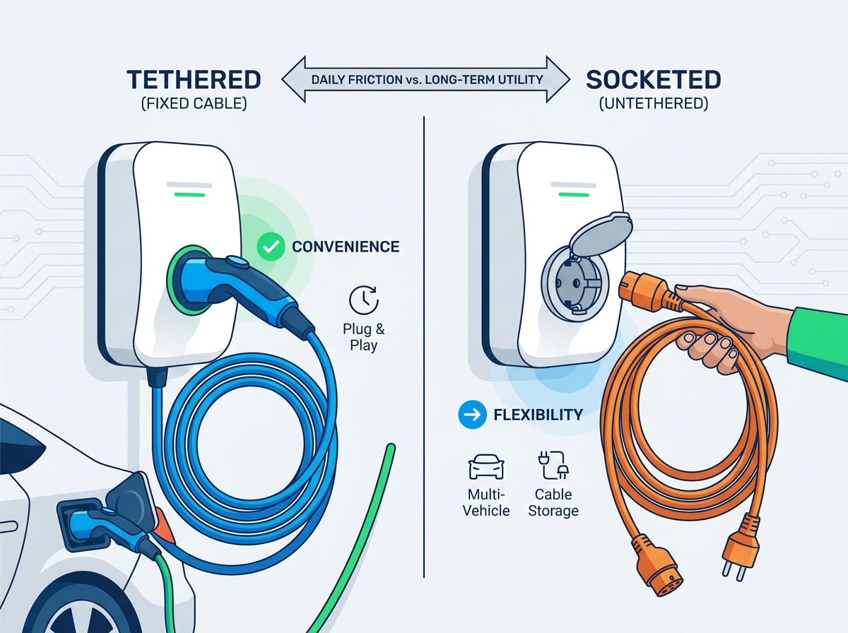 AC EV charging station physical hardware configuration